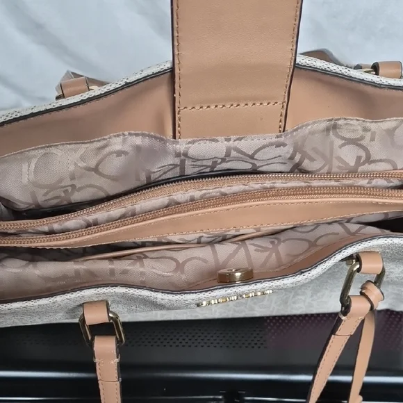 Calvin Klein Cream and Brown Women's Tote Bag - Picture 6 of 12
